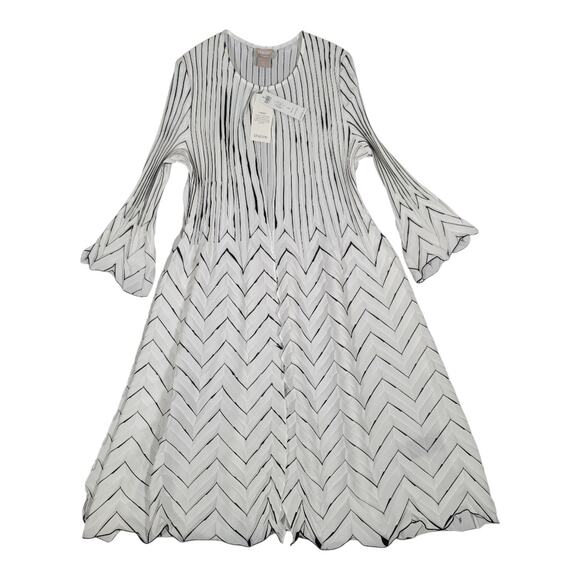 NWT Chico's Pleated 3/4 Bell Sleeve Cardigan Jacket Travelers  Women's SZ 8/10 M - Picture 12 of 13